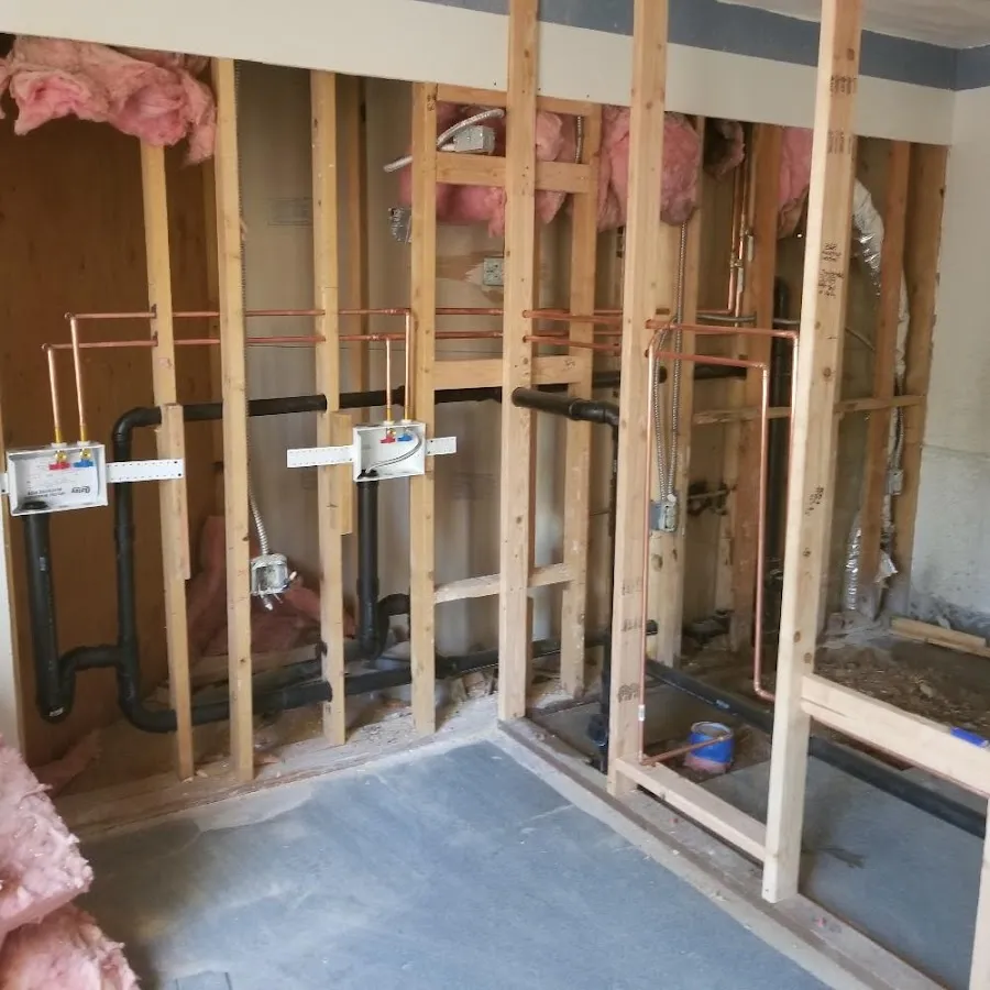 Copper pipe rough-in and plumbing installation in Poteau